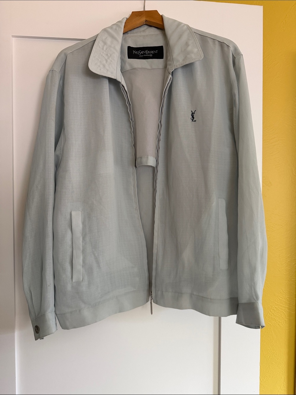 Vintage Yves Saint Laurent Pale Blue Lightweight Jacket